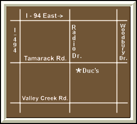 Map to Duc's Woodbury Restraunt Image